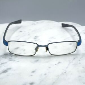 Nike 8162 418 Blue on Black Metal & Plastic Eyeglasses Frames Only 53-17-140